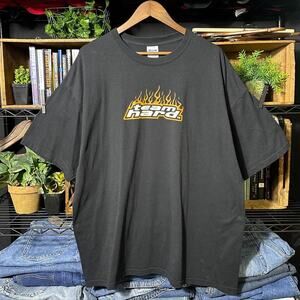 Vintage Y2K Team Hard Beer Funny Tee Mens 2XL Black Flames Graphic Alcohol Shirt